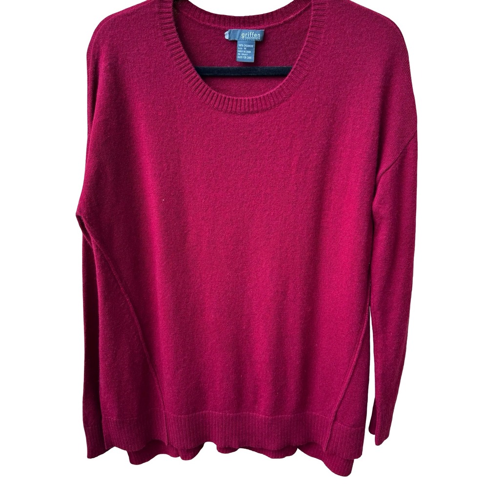 Griffen 100% Cashmere Quiet Luxury Old Money Preppy Minimalist Sweater Red M